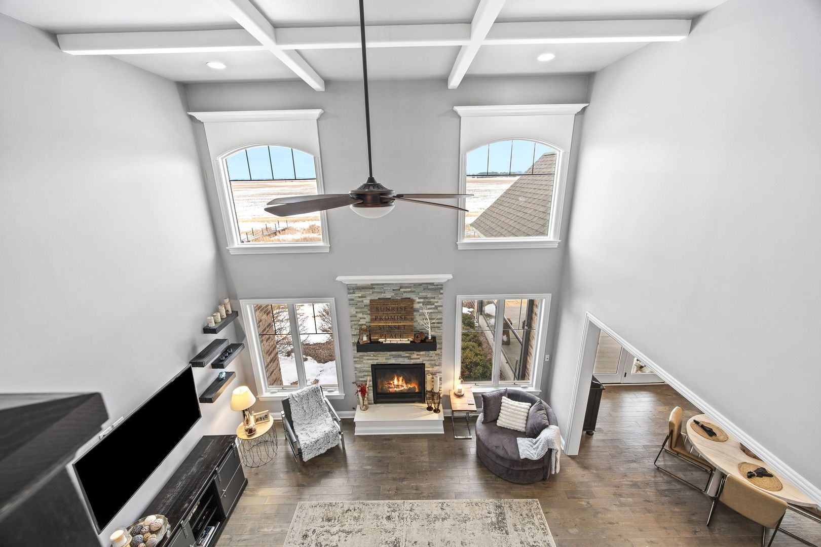 12549 Old Farm Road Manhattan, IL 60442 - Photo 45 of 66 a living room with furniture and a fireplace