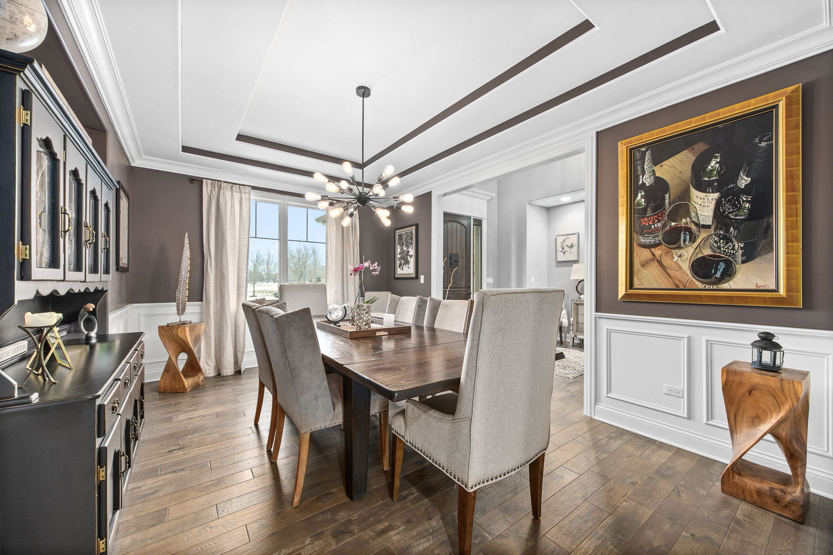 12549 Old Farm Road Manhattan, IL 60442 - Photo 10 of 66 a view of a dining room with furniture window and wooden floor