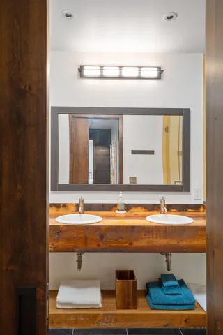 a view of an ocean and a mountain