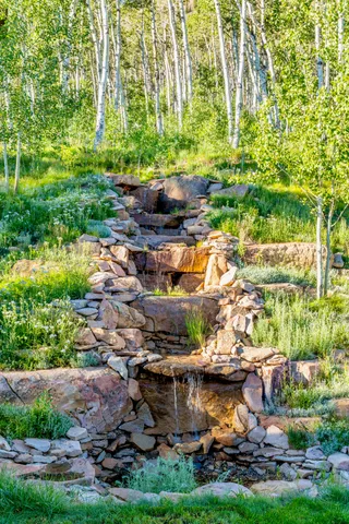 a view of a house with a mountain