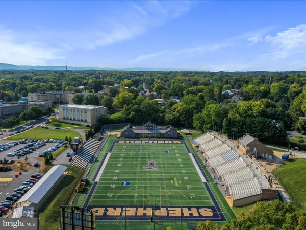 an aerial view of a city