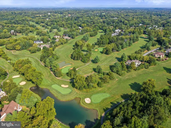 a view of a lake with a city