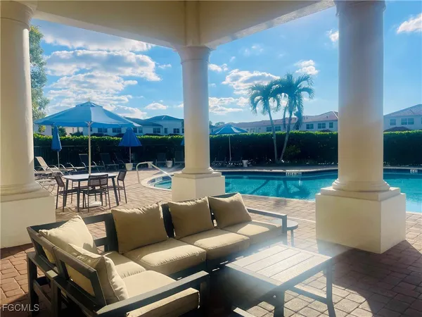 a outdoor living space with patio furniture