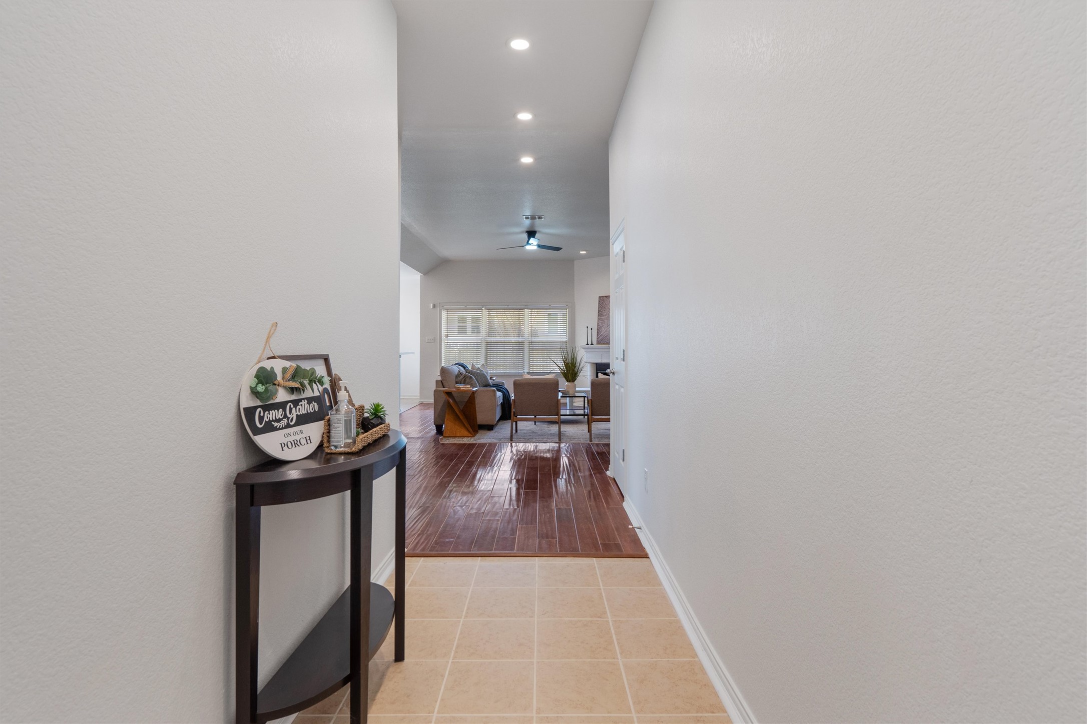2801 Kickapoo Cavern Drive Pflugerville, TX 78660 - Photo 6 of 38 Corridor with recessed lighting and light tile patterned floors