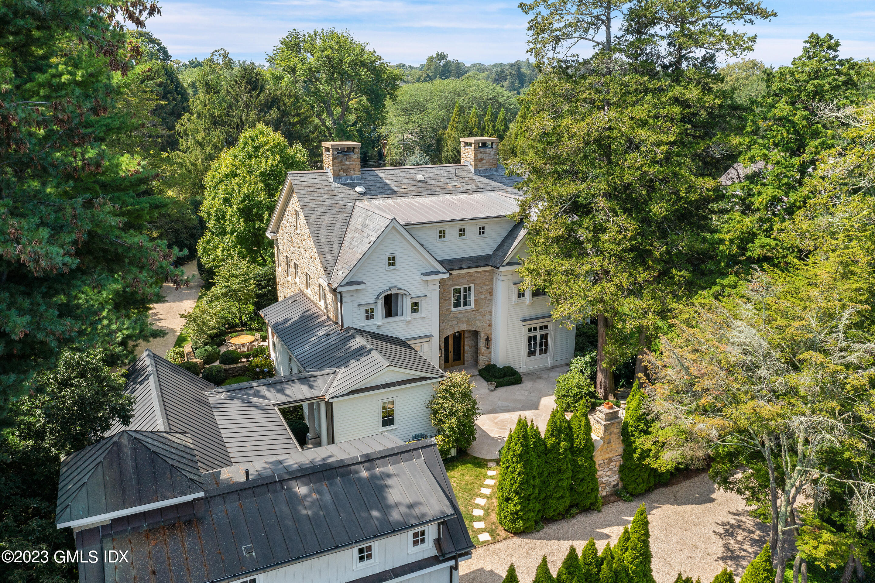 2 Martin Dale Greenwich, CT 06830 - Photo 51 of 53 an aerial view of a house with a big yard and large tree