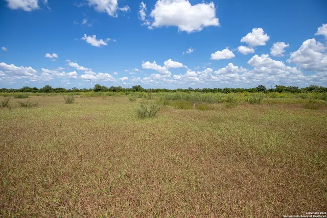 a view of an ocean beach and a yard