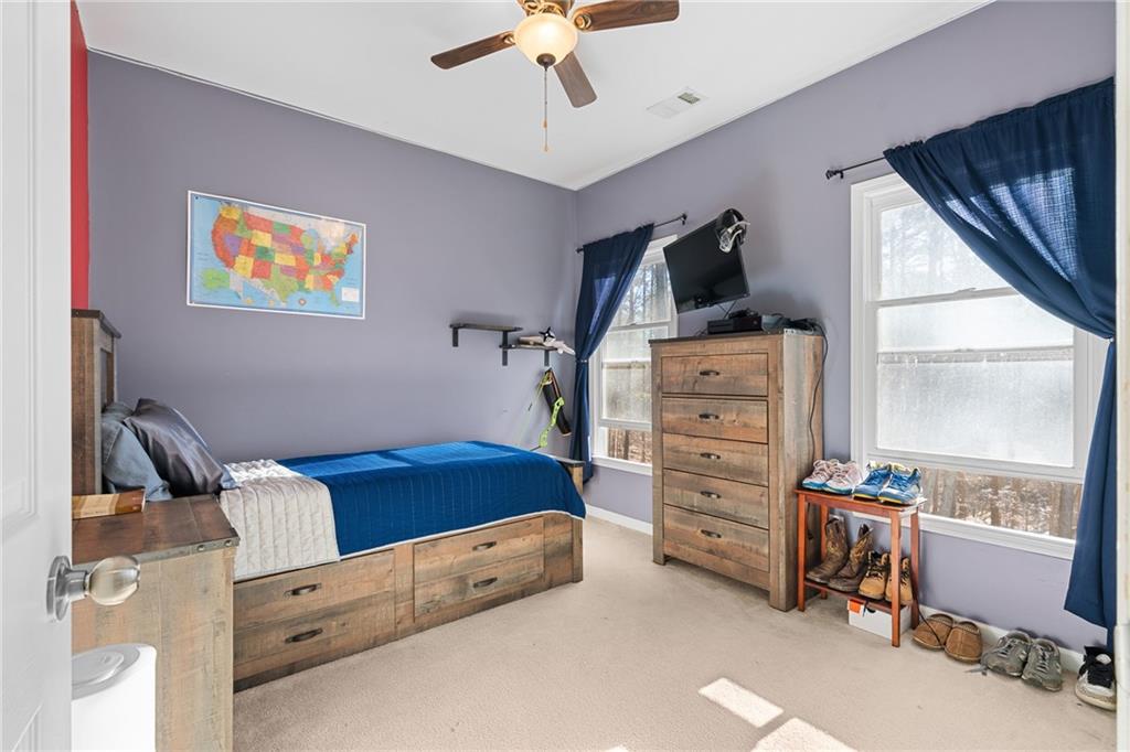 8935 Mountain Ridge Circle Ball Ground, GA 30107 - Photo 25 of 56 a bedroom with a bed and a tv