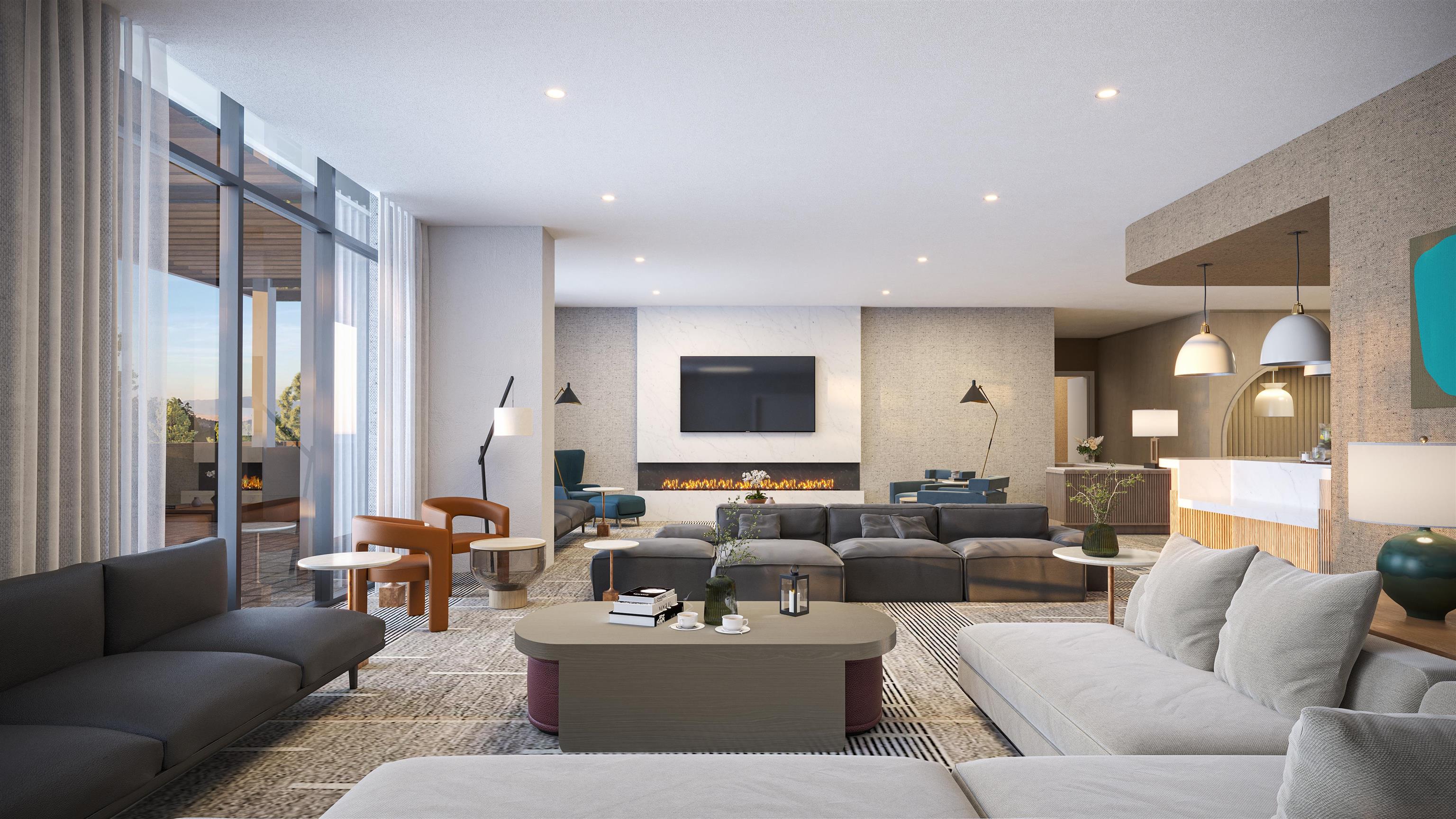 132 Lake Mary Road, Unit 401 Mammoth Lakes, CA 93546 - Photo 3 of 7 a living room with furniture and a flat screen tv