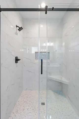 a bathroom with a shower