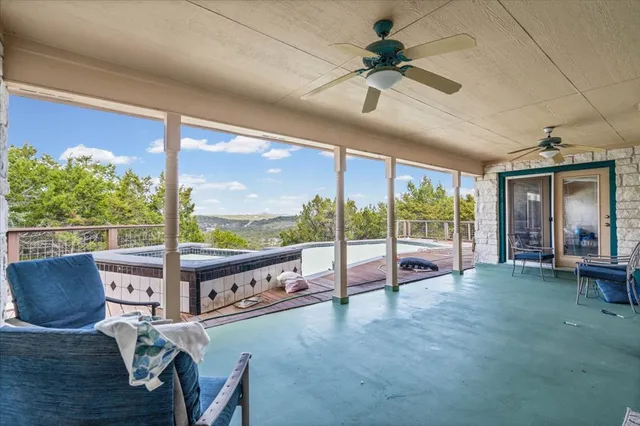 a house view with a garden space