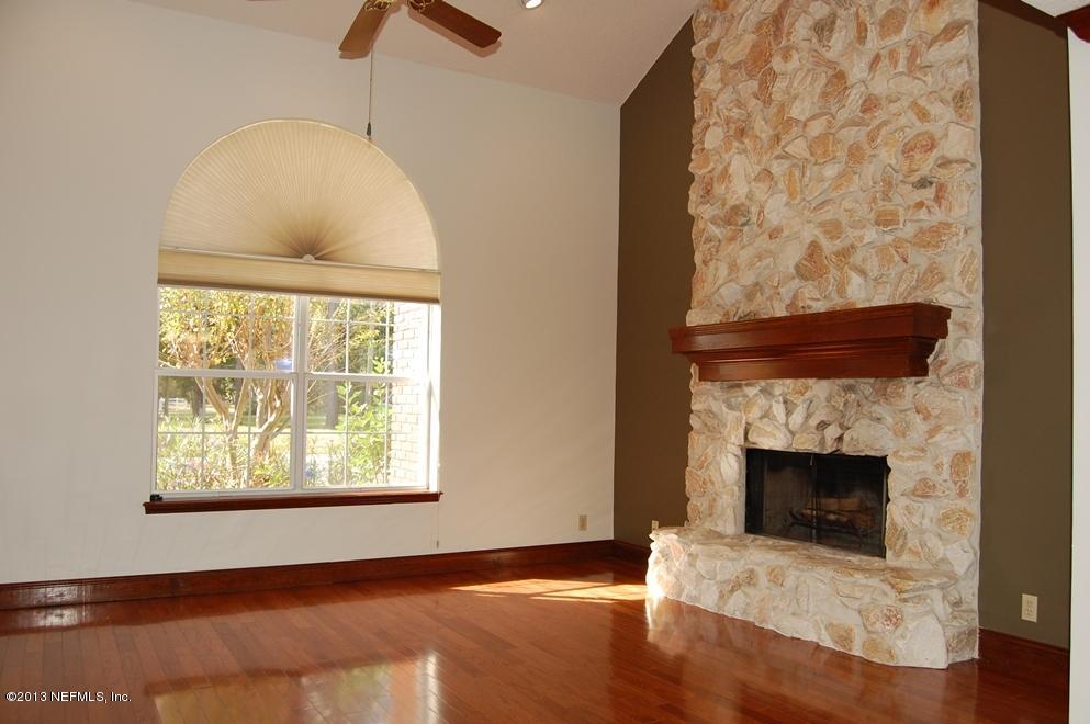 Stone fireplace