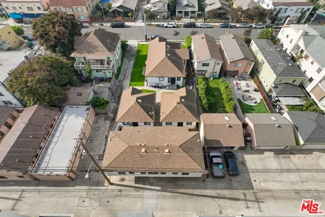 an aerial view of multiple houses