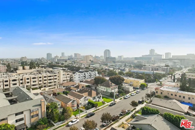 a view of a city with tall buildings