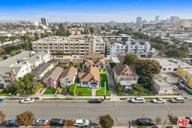 an aerial view of a city