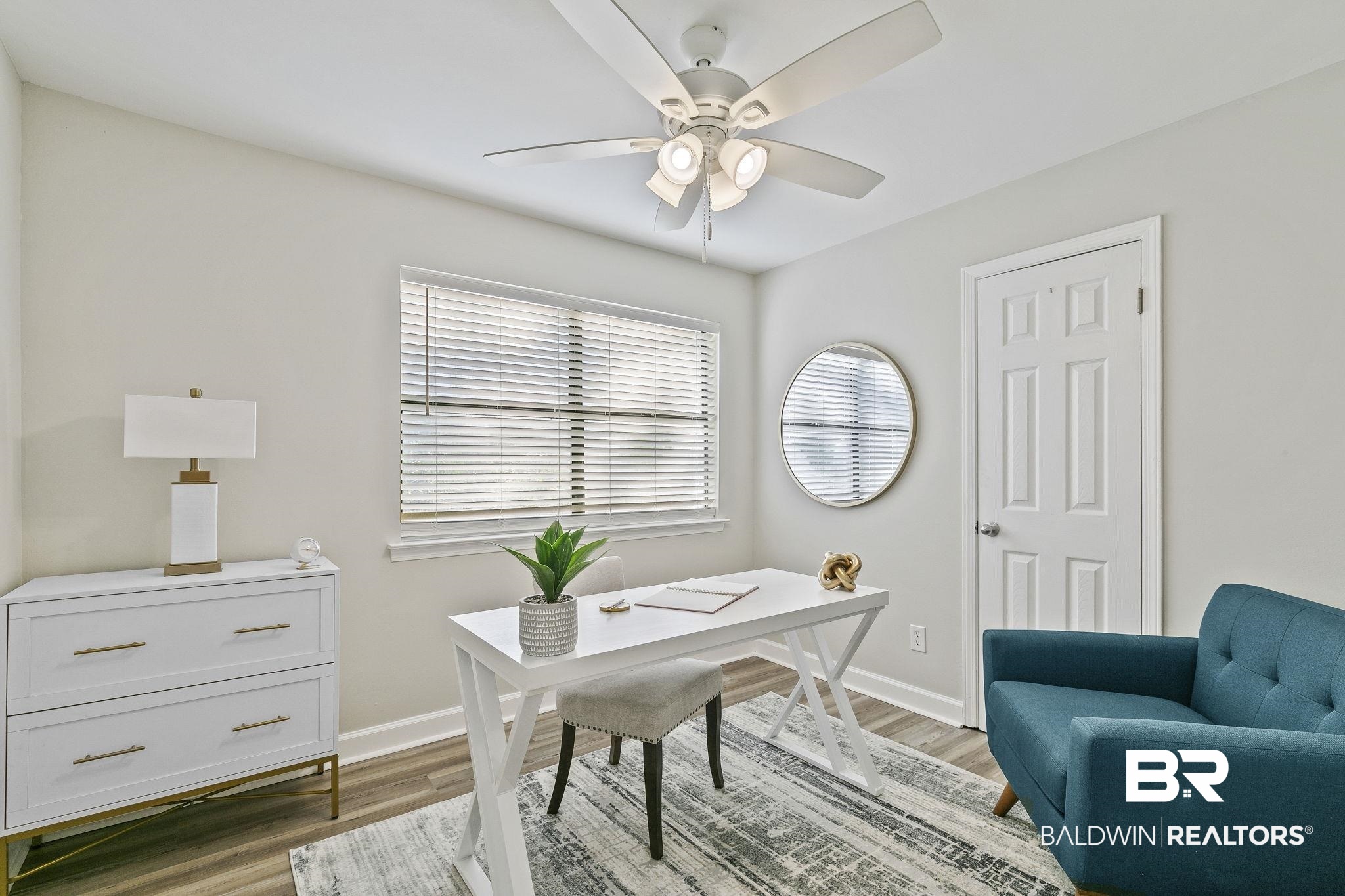 110 5th Street, Unit C103 Daphne, AL 36526 - Photo 25 of 46 Office area with ceiling fan and hardwood / wood-style flooring