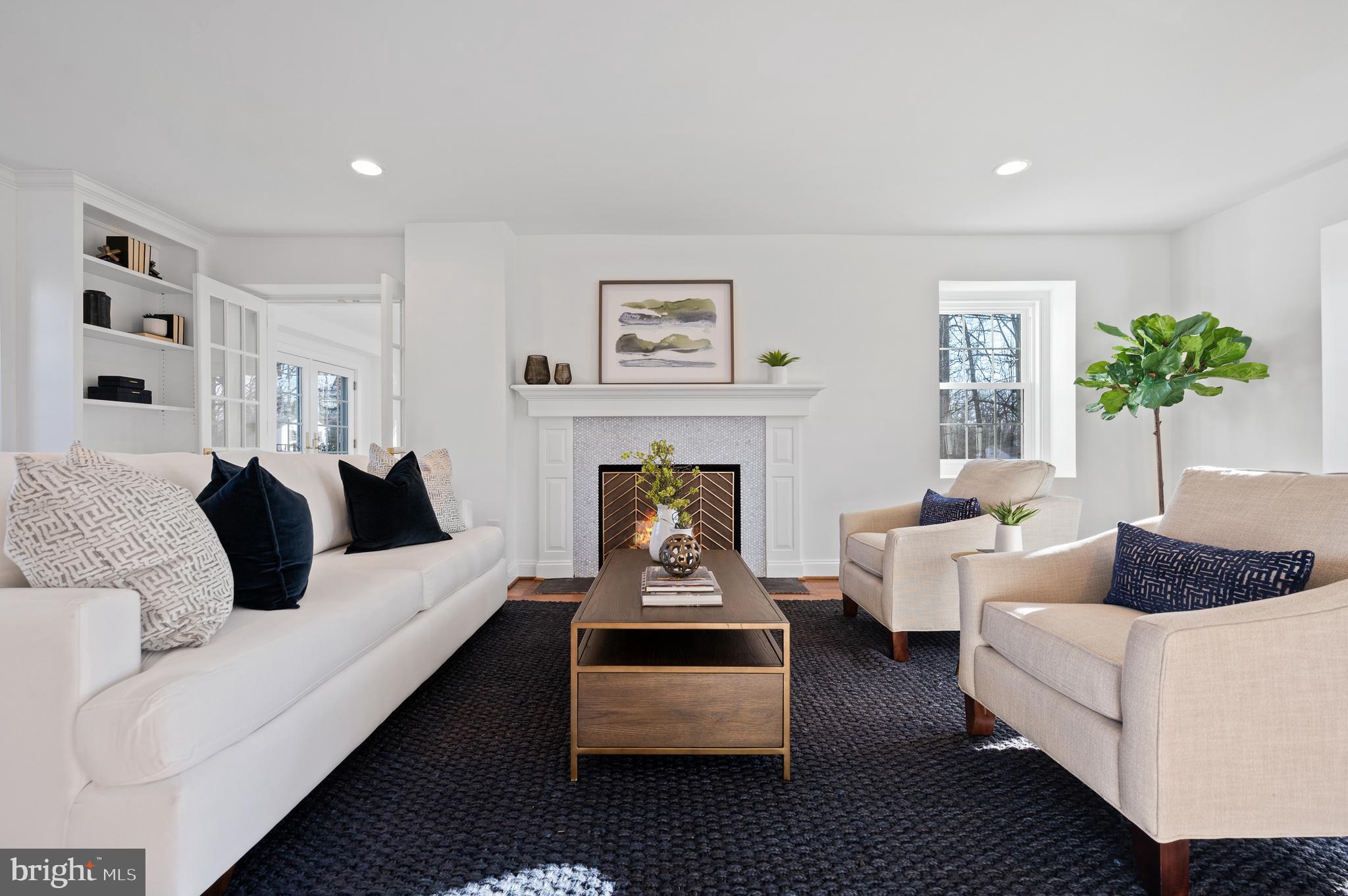 106 Deep Dene Road Villanova, PA 19085 - Photo 16 of 42 Stunning Living Room w/ fireplace w custom mantel