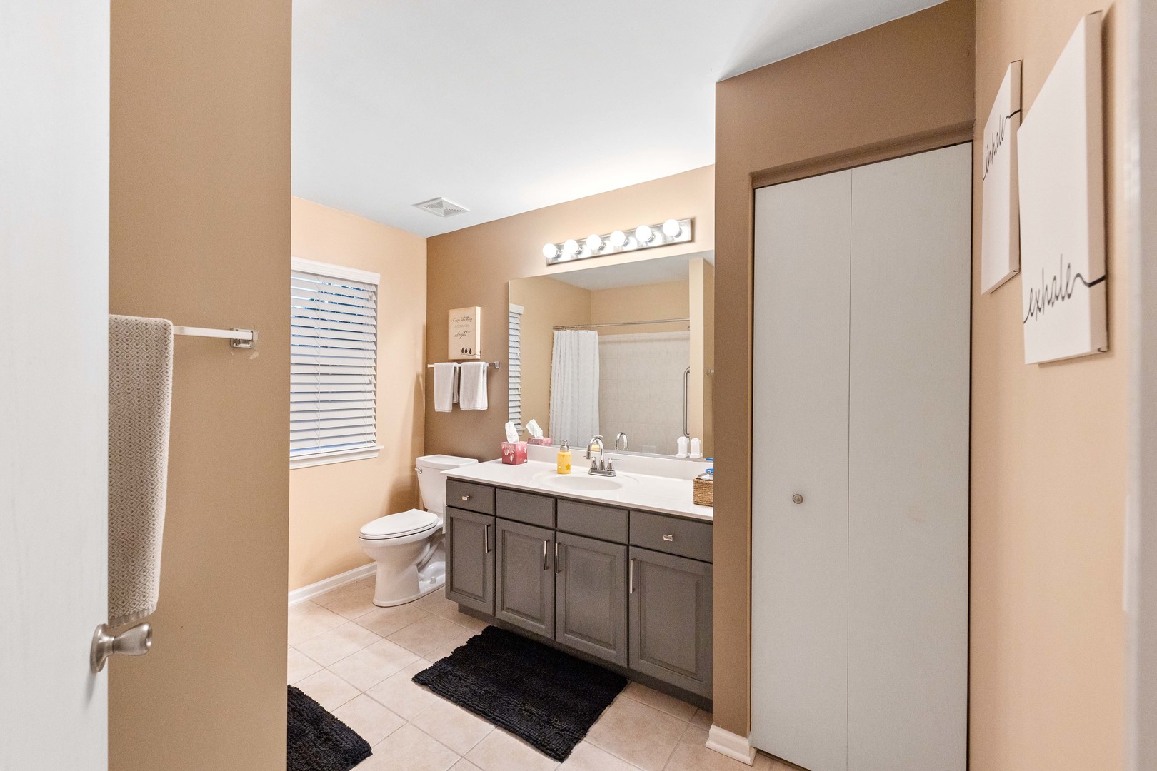 327 Berkeley Drive Bolingbrook, IL 60440 - Photo 35 of 50 a bathroom with a double vanity sink toilet and mirror