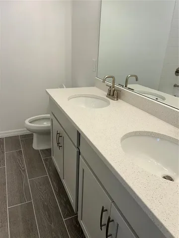 a bathroom with a bathtub