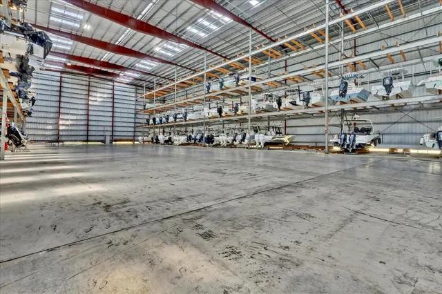 a view of a room with racks