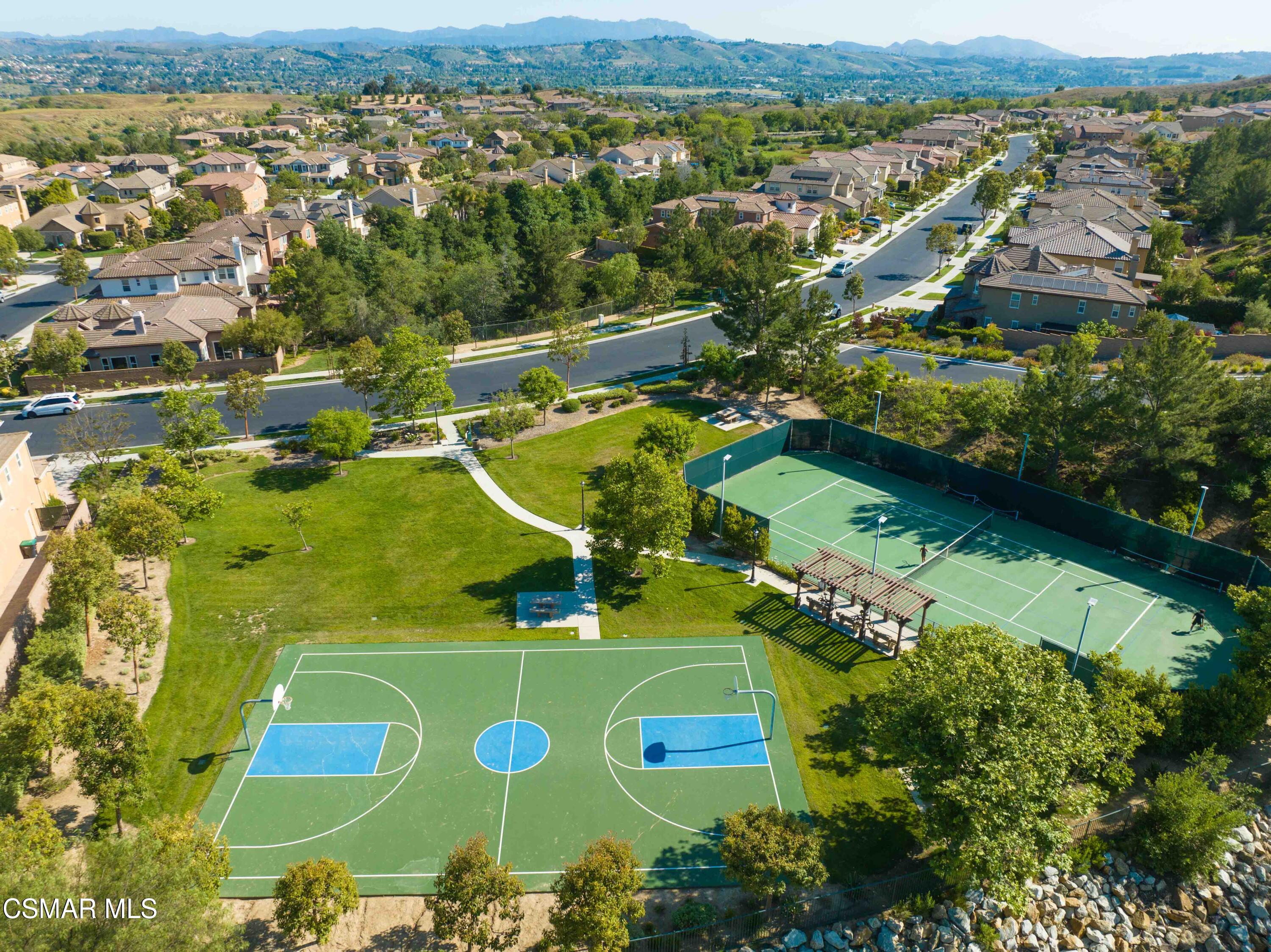 13210 Bent Grass Place Moorpark, CA 93021 - Photo 66 of 73 an aerial view of a house with a garden