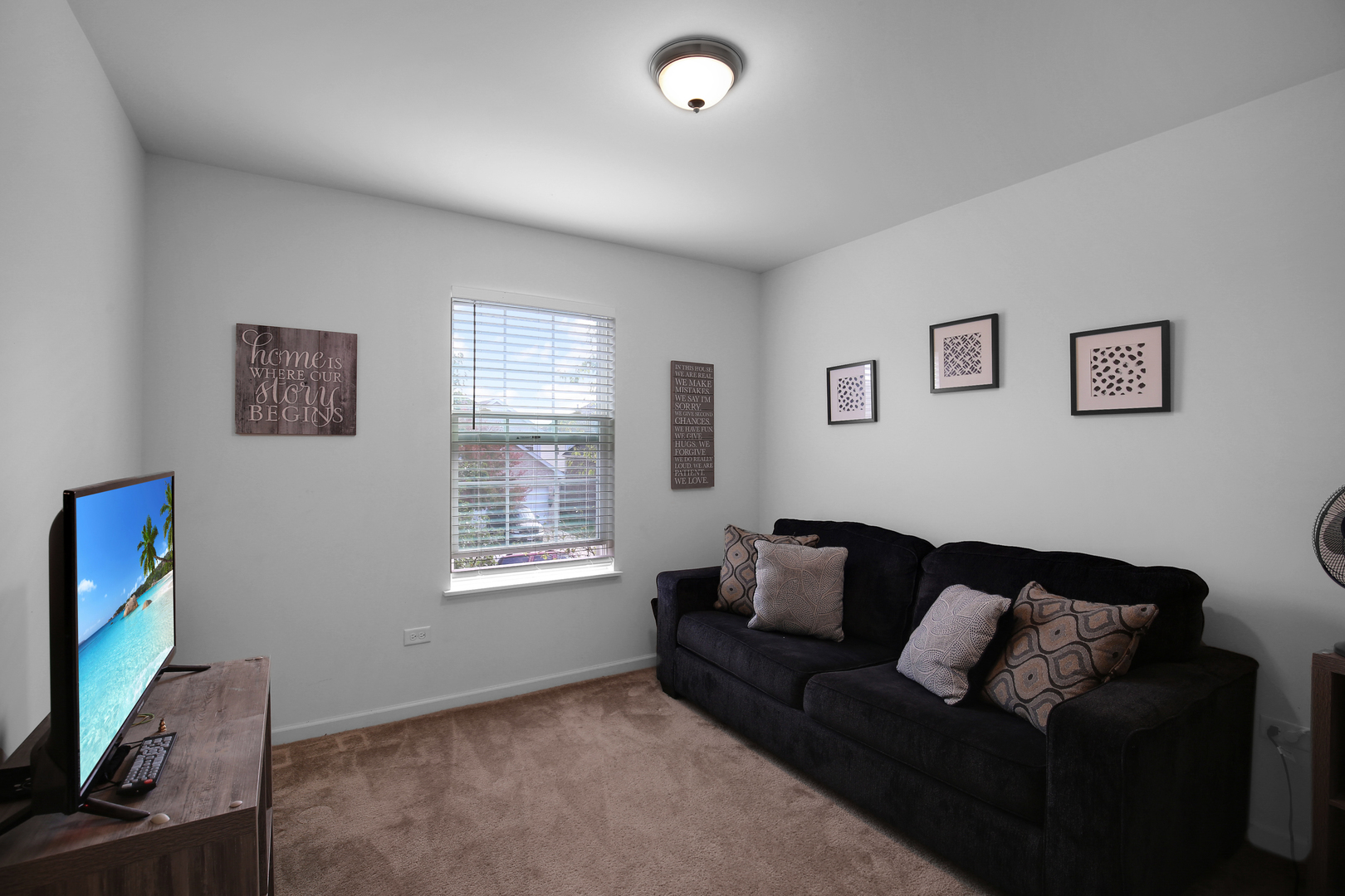 98 Lawrence Lane Matteson, IL 60443 - Photo 8 of 20 a living room with furniture and a flat screen tv