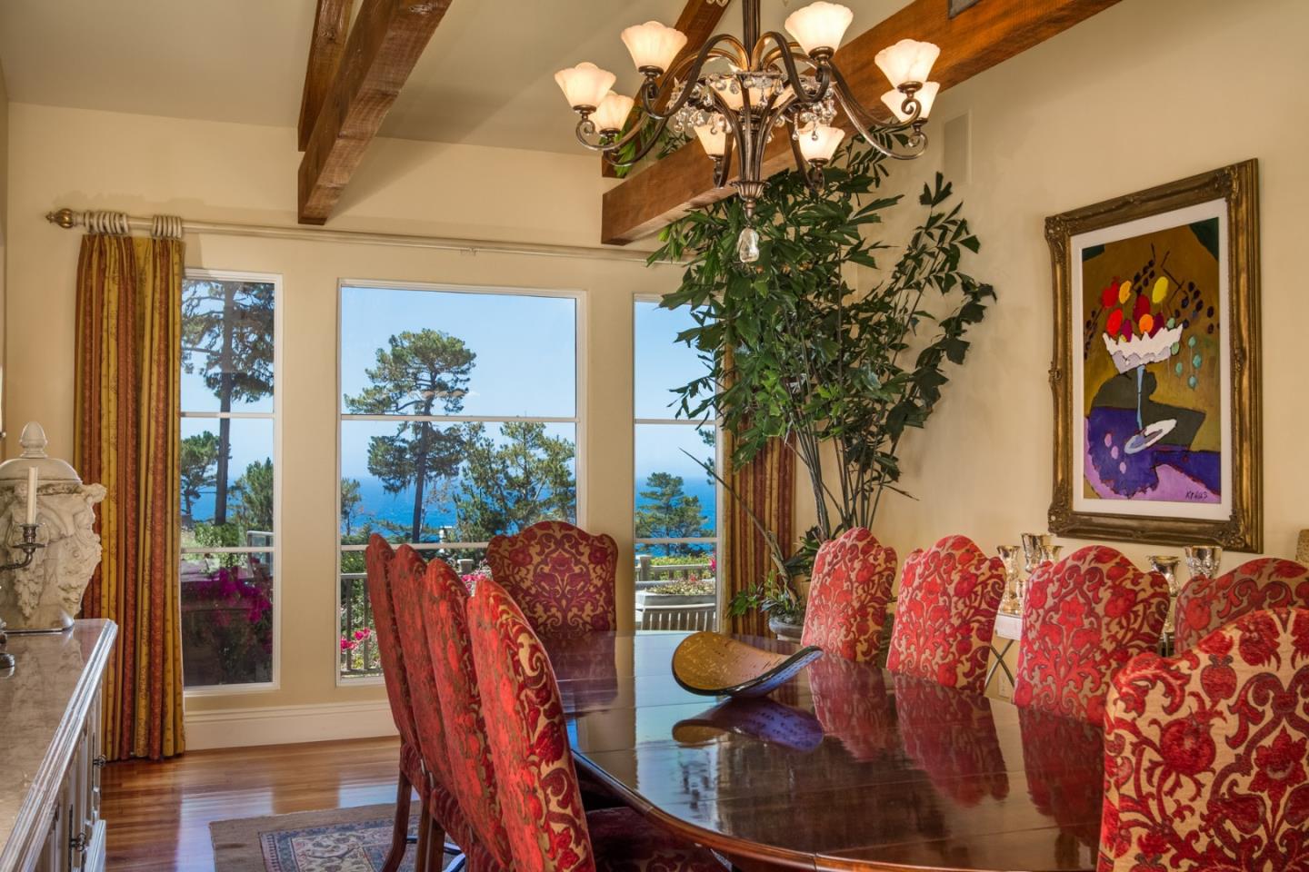 Padre Lane Pebble Beach, CA 93953 - Photo 10 of 25 a view of a dining room with furniture wooden floor and chandelier