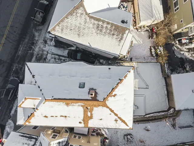 a view of building with wooden stairs