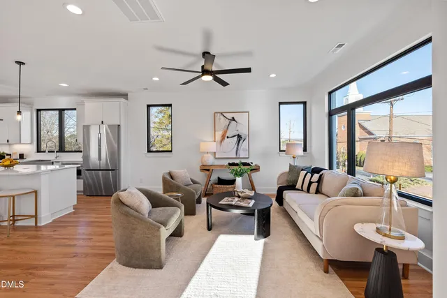 a living room with furniture