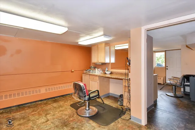 a room with gym equipment