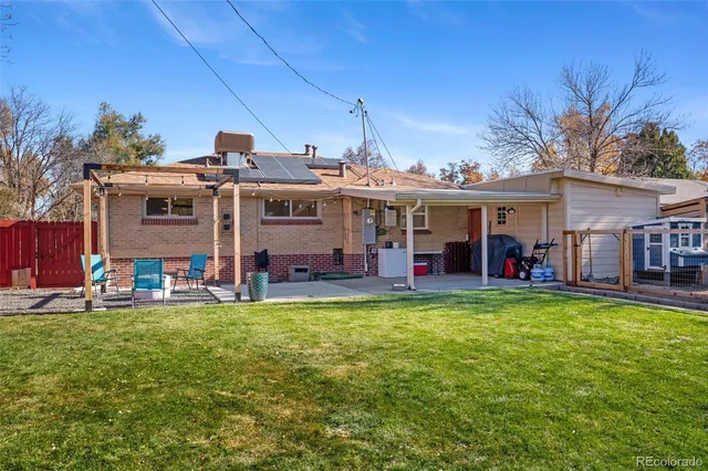 a view of a building with a swimming pool