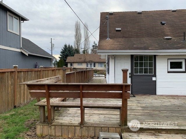 a view of balcony with furniture