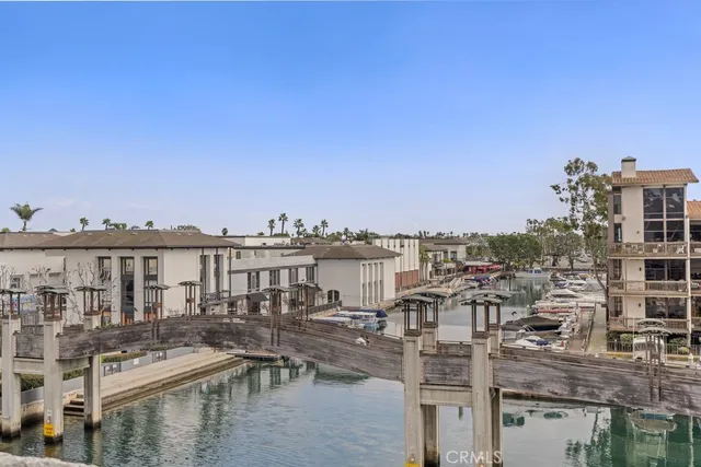 a view of a lake with building in front of it