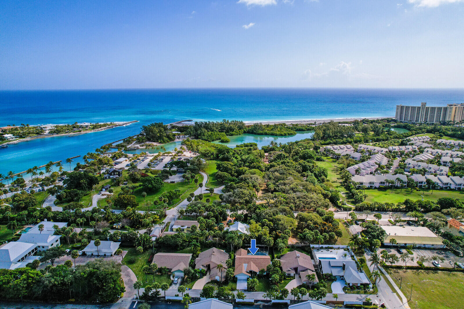 an aerial view of multiple house
