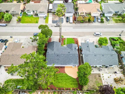 a view of outdoor space yard and garage