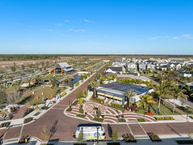 an aerial view of multiple house