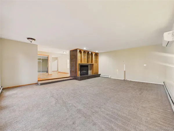 an empty room with a natural light