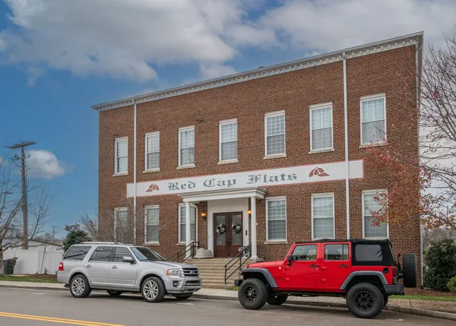 a front view of a building