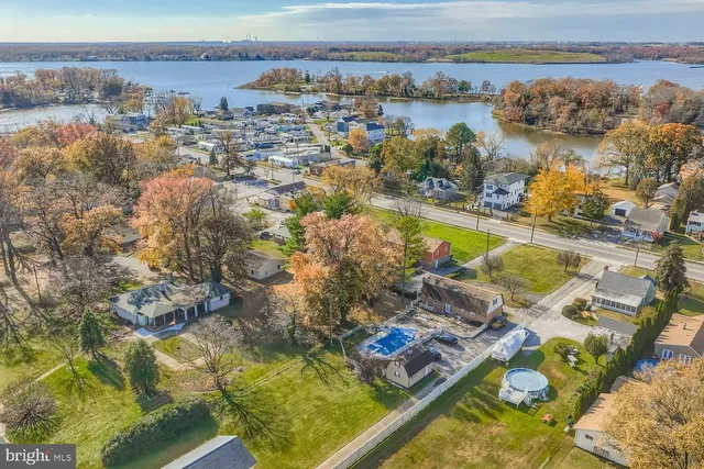 a view of a lake with houses