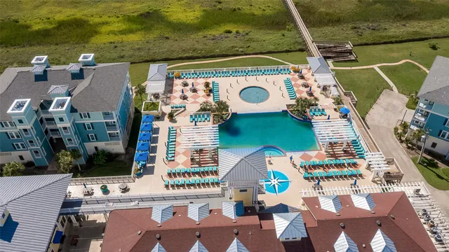 a view of an ocean and a yard