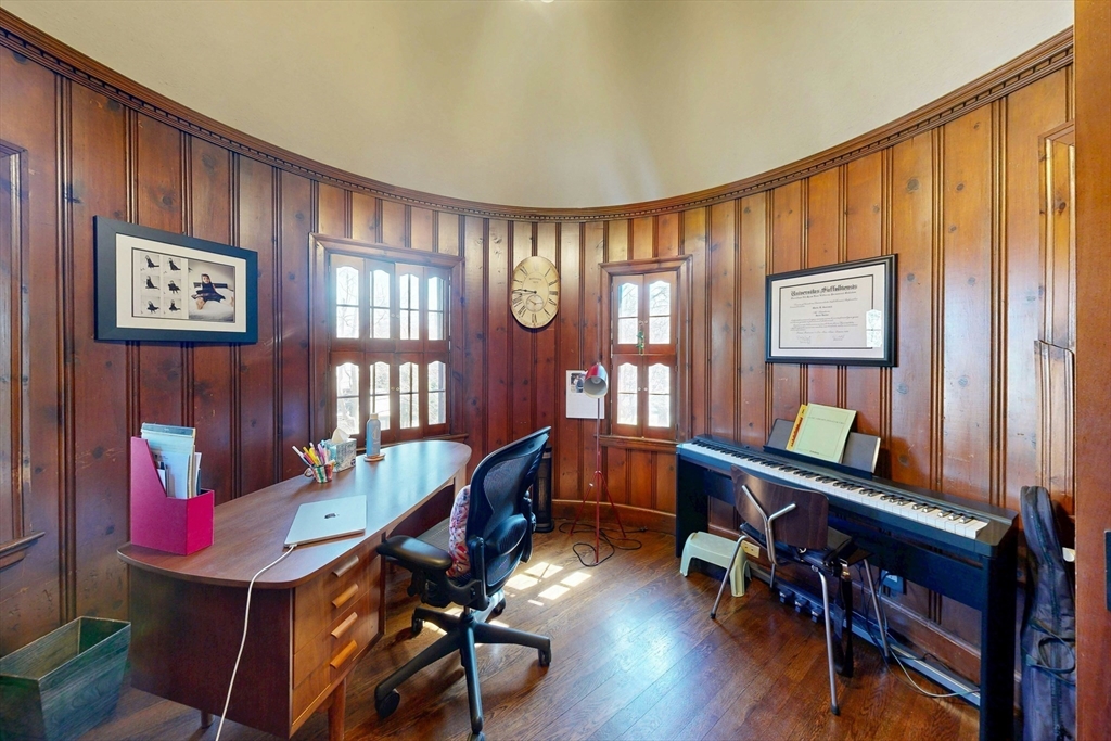 32 Alberta Road Brookline, MA 02467 - Photo 28 of 36 a view of a a dining room with furniture window and wooden floor