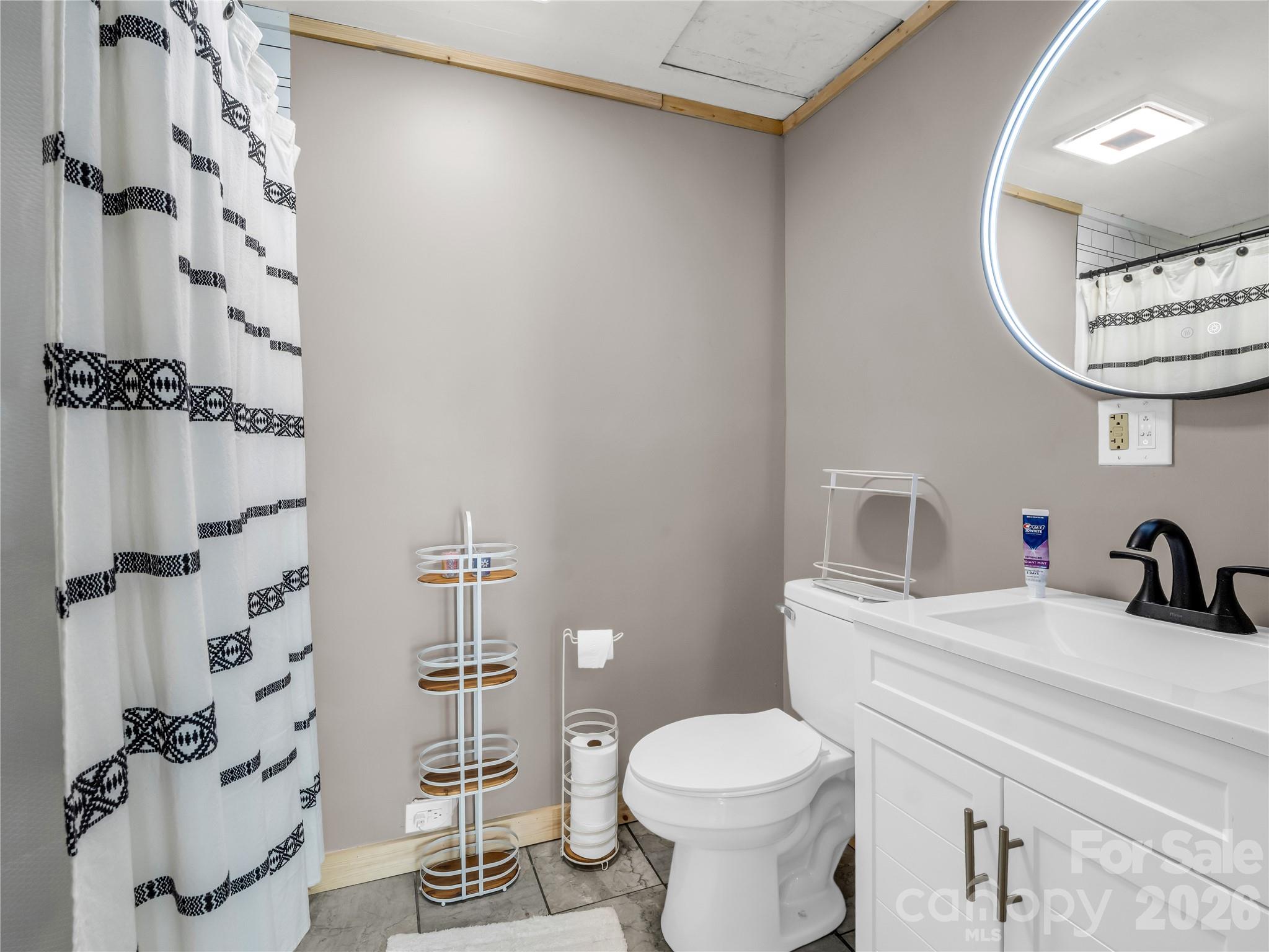 755 Depriest Road Bostic, NC 28018 - Photo 22 of 38 a bathroom with a sink a toilet and a mirror