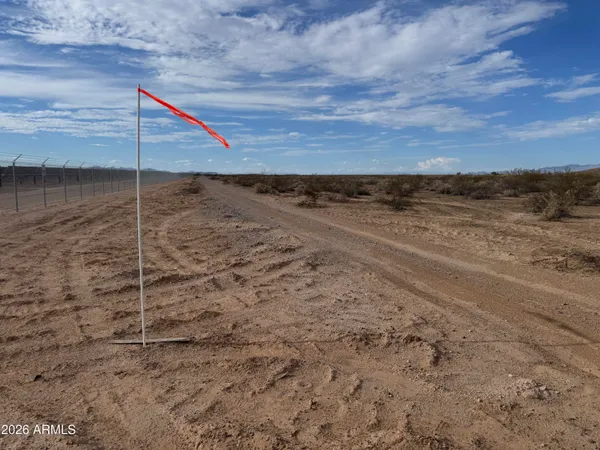 a view of a dry yard with an empty space