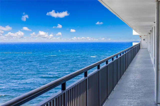a view of an ocean from a balcony