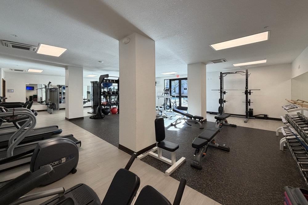 201 Shirley Cyn Road, Unit 233 Olympic Valley, CA 96146 - Photo 20 of 27 a room with gym equipment and a table