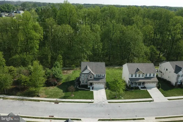 an aerial view of a house having garden