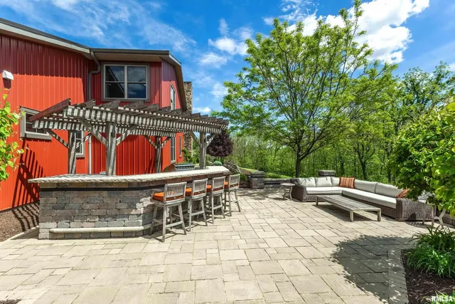 an aerial view of a golf course with a yard