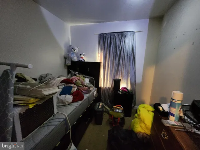 a view of a white house with a yard plants and palm trees