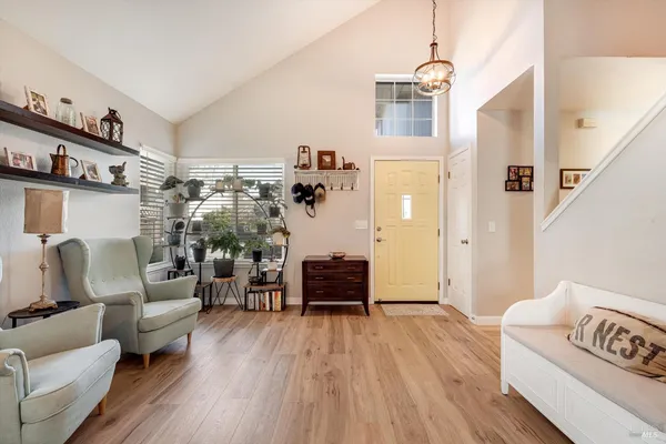 a living room with furniture