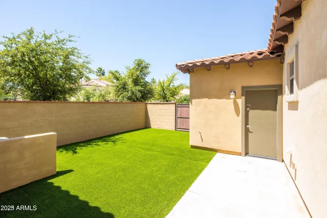 a view of a backyard with plants