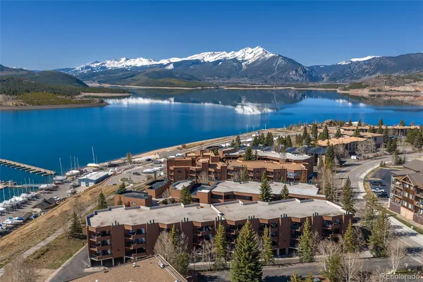 a view of a lake and mountain